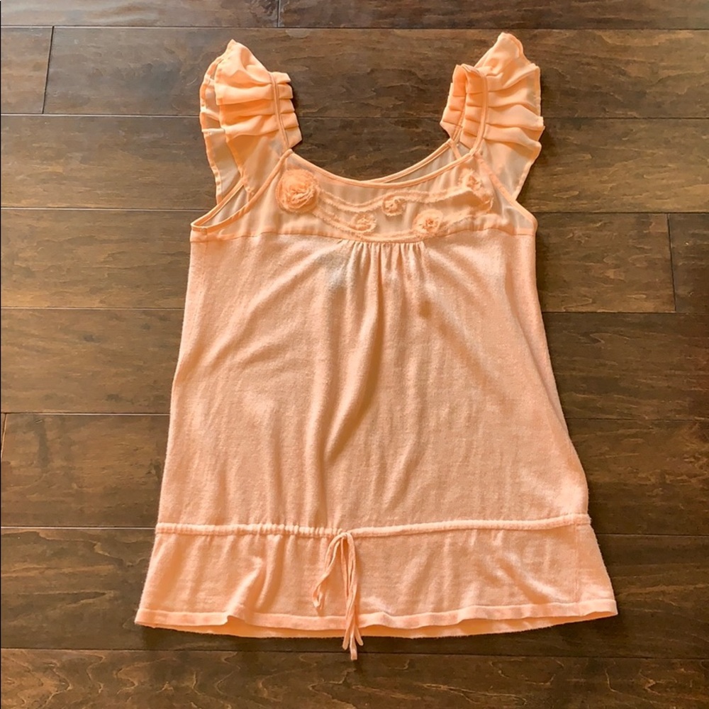 Peach ruffle tank